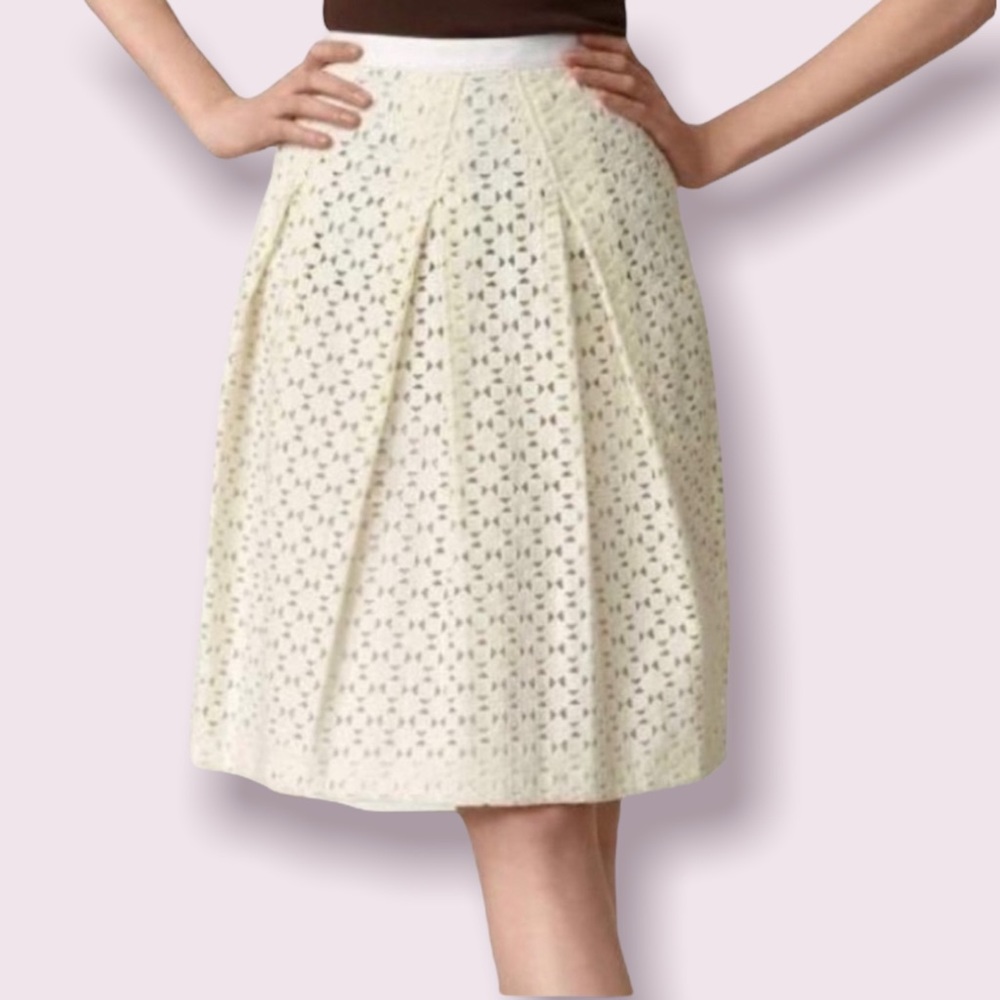 Tory Burch Cotton Lace Midi Skirt